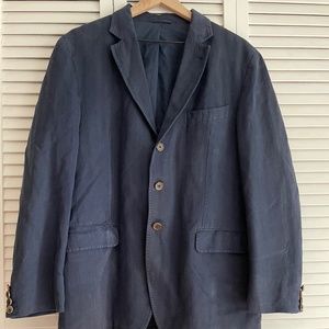 Massimo Dutti Linen/Cotton Blazer in Blue